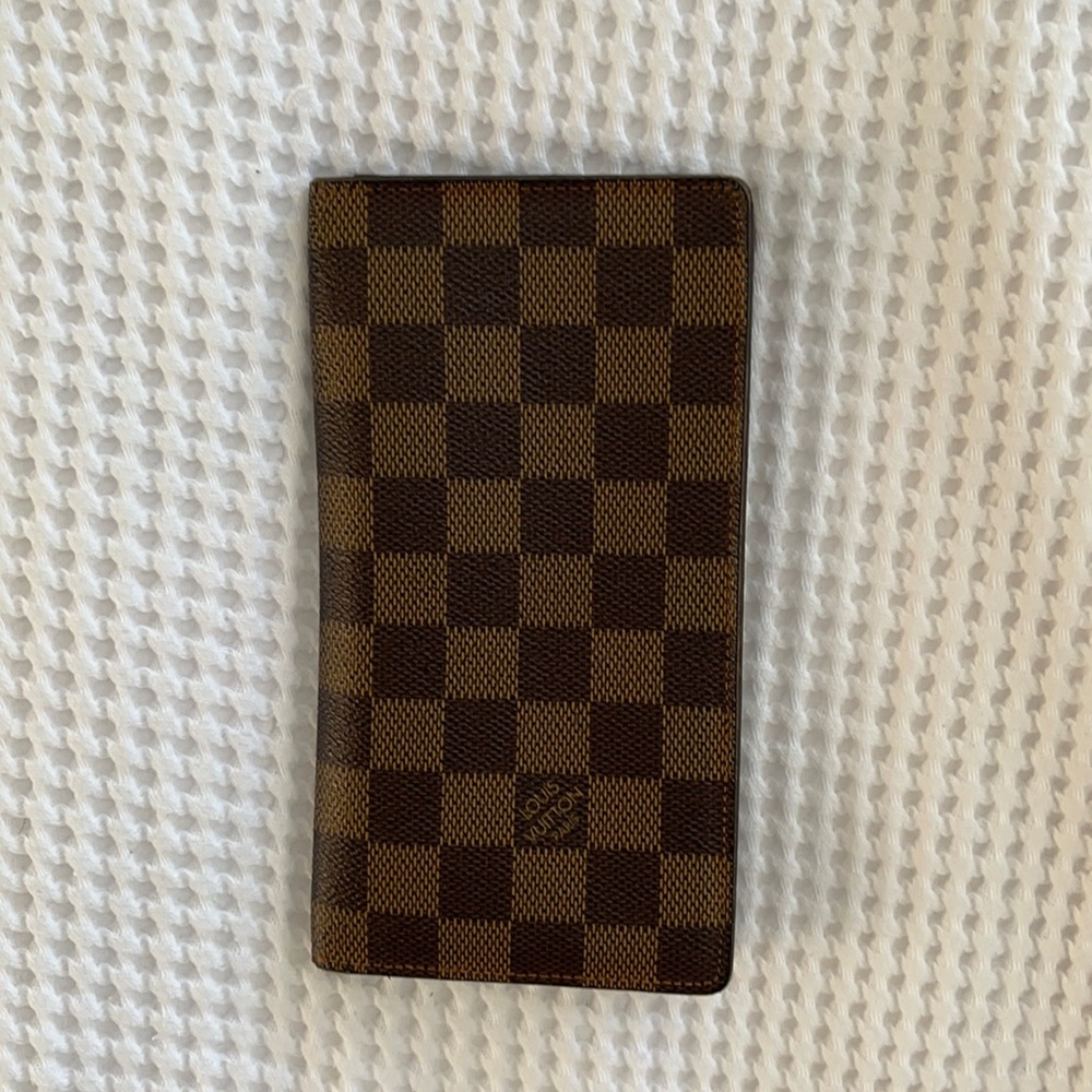Brown Checkered Long Wallet